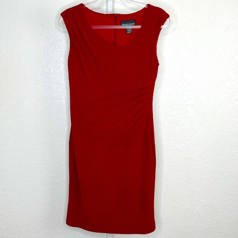 Frank Lyman‎ Design Cherry Knit Gathered Waist Midi Tank Dress Shapely Small - Picture 12 of 14